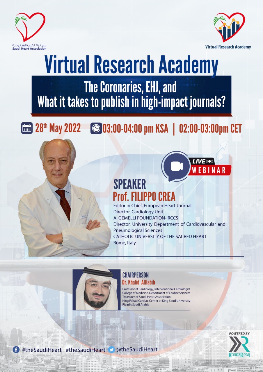 Virtual Research Academy: The Coronaries, EHI, and What it takes to publish in high-impact journals? – May 28, 2022