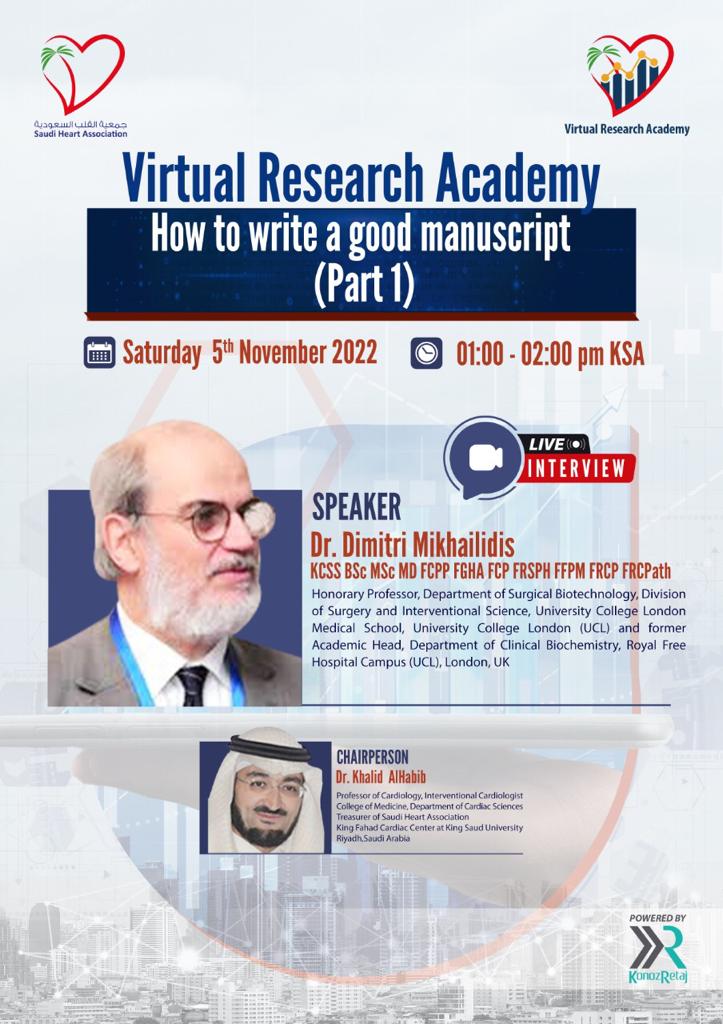 Virtual Research Academy: How to Write a Good Manuscript (Part 1) – November 5, 2022